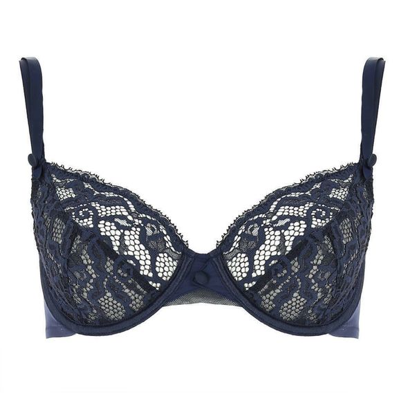 LOU Belle De Lou Lace Underwire Bra NWT Size 34B in Navy Blue - Picture 4 of 5